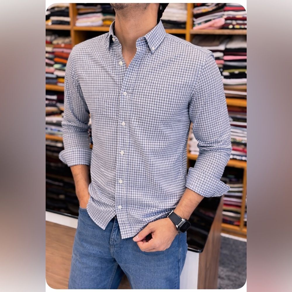 Apt.9 Premier Flex Slim Fit Plaid Button Down Shirt Long Sleeve Size L 16-16.5